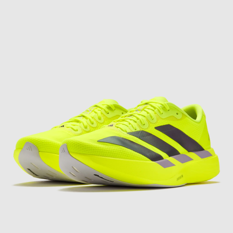adidas Adizero Running Shoes – Neon Yellow with Dark Stripes