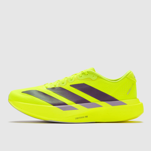 adidas Adizero Running Shoes – Neon Yellow with Dark Stripes