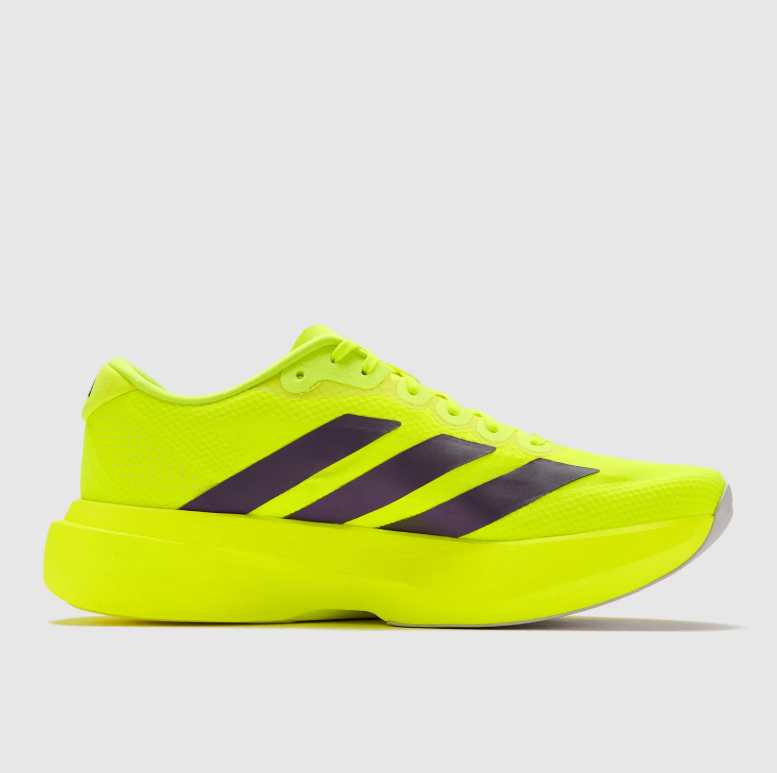 adidas Adizero Running Shoes – Neon Yellow with Dark Stripes