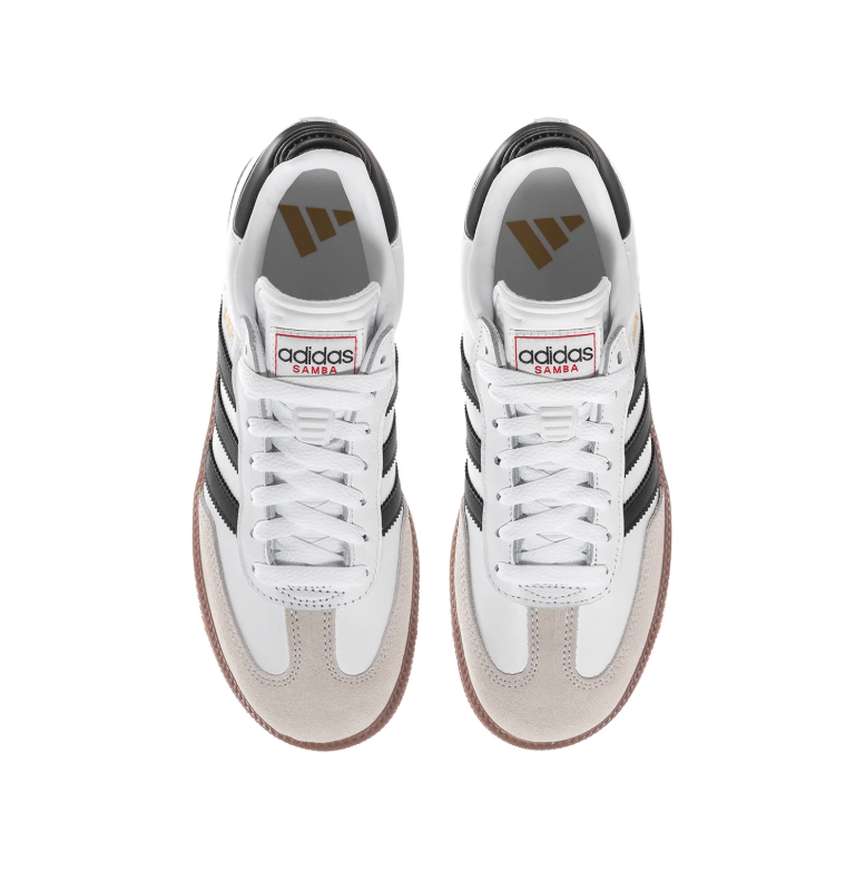 adidas Samba Sneakers - White and Black with Gum Sole