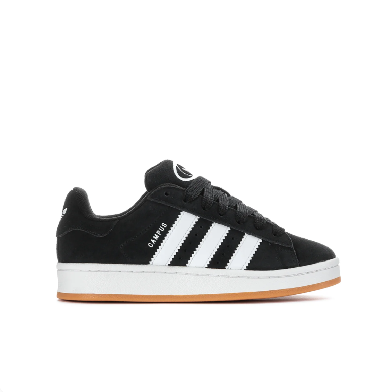 adidas Campus Sneakers - Black and White with Gum Sole