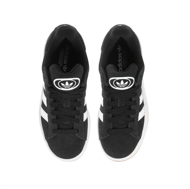 adidas Campus Sneakers - Black and White with Gum Sole