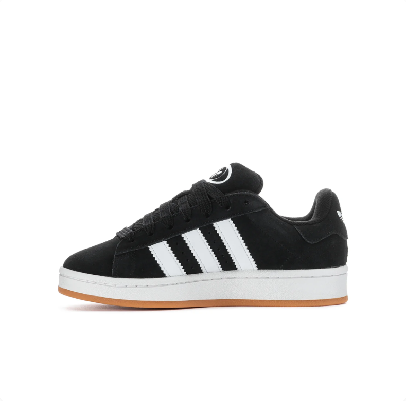 adidas Campus Sneakers - Black and White with Gum Sole