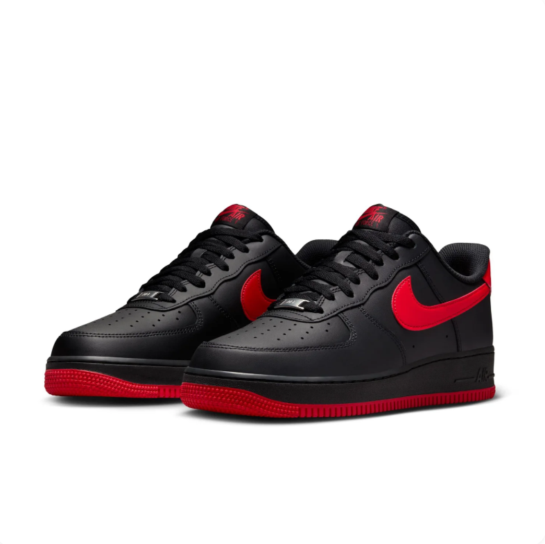 Nike Air Force 1 Low Sneakers - Black and Red