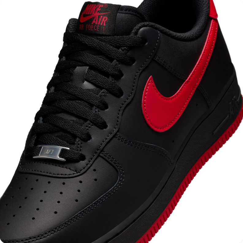 Nike Air Force 1 Low Sneakers - Black and Red