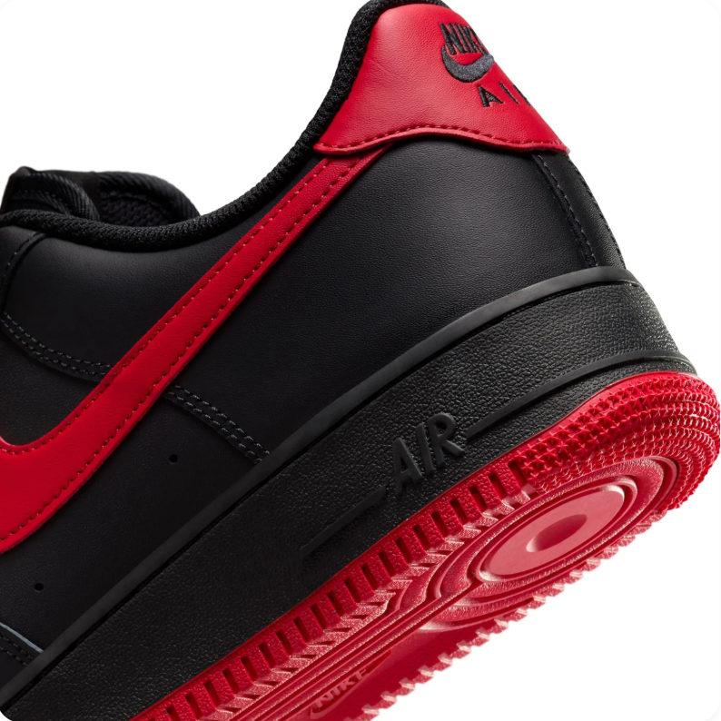 Nike Air Force 1 Low Sneakers - Black and Red