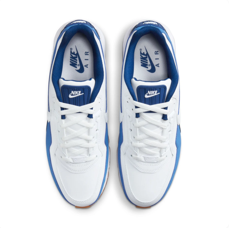 Nike Air Max Sneakers - White and Blue with Gum Sole