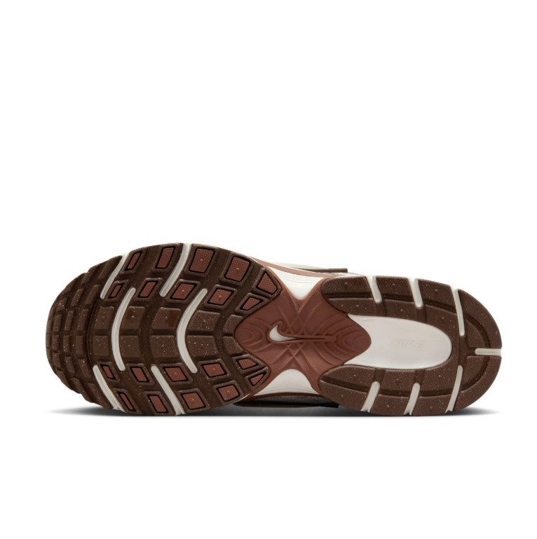Nike Sneakers - Cream and Metallic Silver with Brown Accents