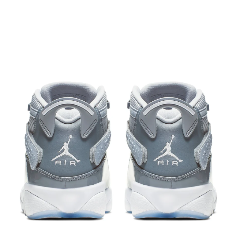 Jordan High-Top Sneakers - Gray and White with Icy Blue Sole
