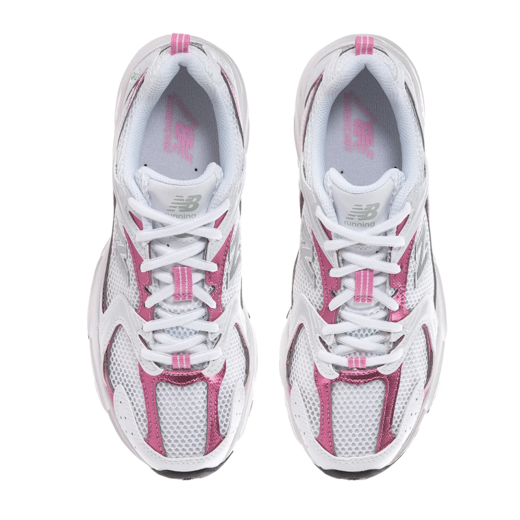 New Balance 530 Sneakers - White and Metallic Pink