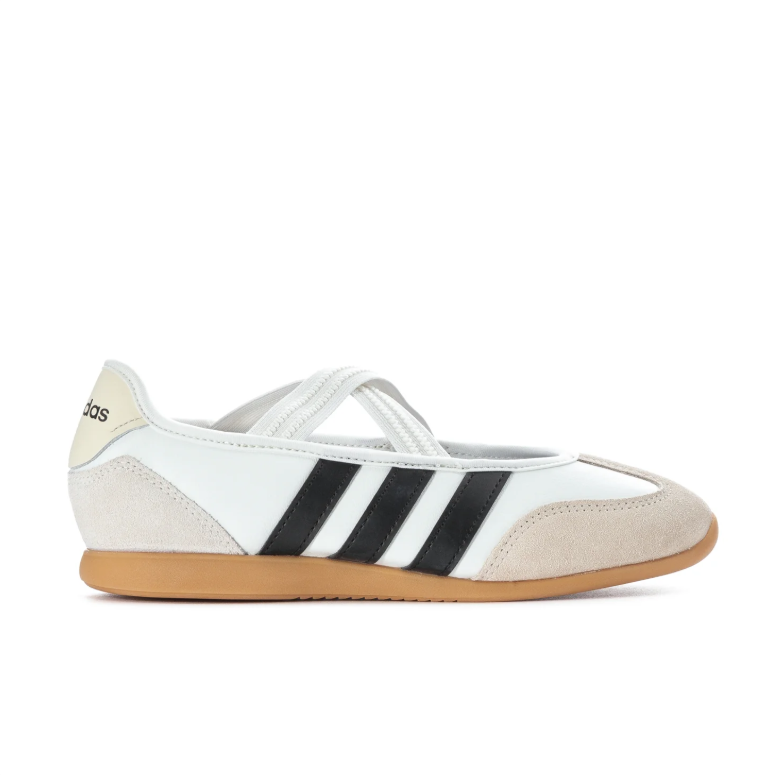 adidas Cross-Strap Ballet Sneakers - White, Black and Gum