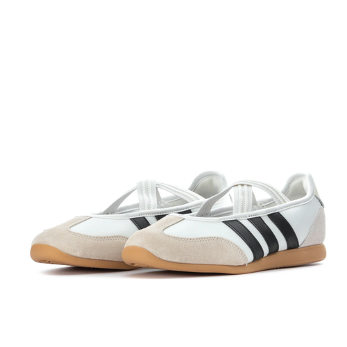 adidas Cross-Strap Ballet Sneakers - White, Black and Gum