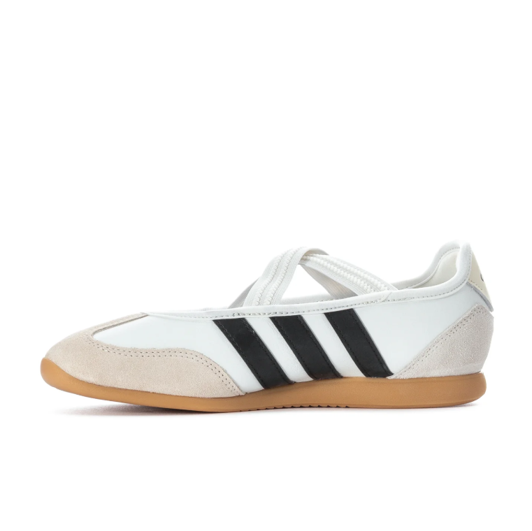 adidas Cross-Strap Ballet Sneakers - White, Black and Gum