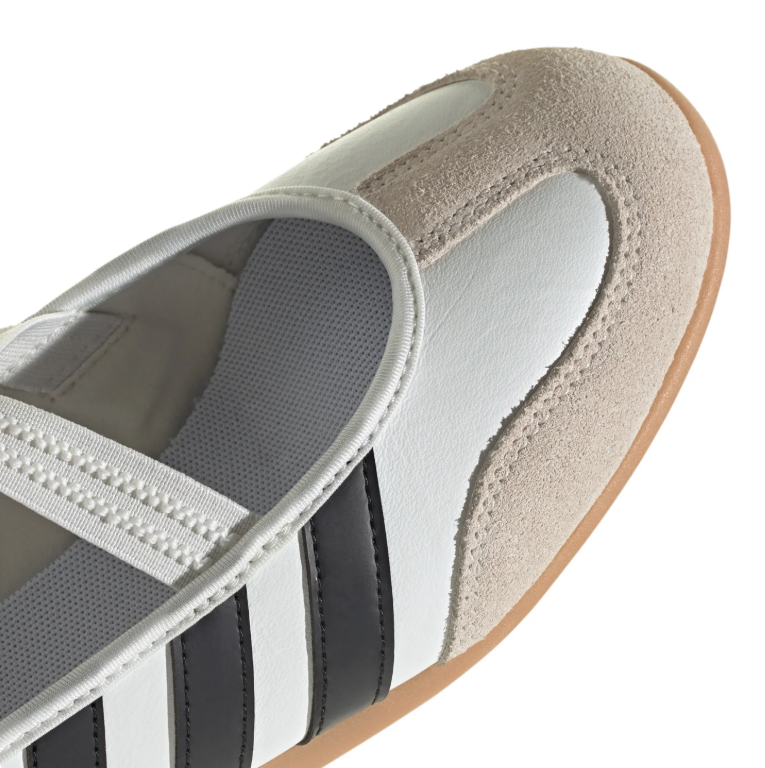 adidas Cross-Strap Ballet Sneakers - White, Black and Gum