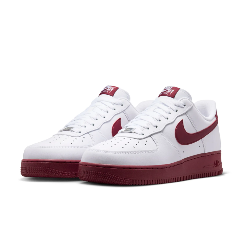 Nike Air Force 1 Low Sneakers - White and Burgundy