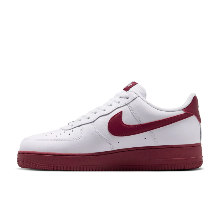 Nike Air Force 1 Low Sneakers - White and Burgundy