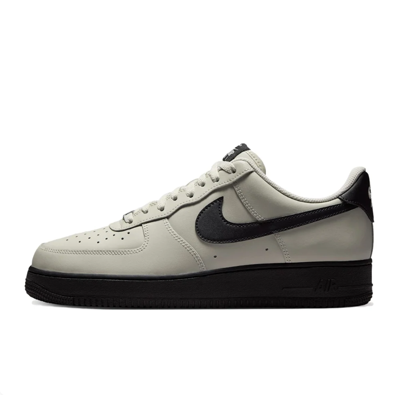 Nike Air Force 1 Low Sneakers - Light Gray and Black Sole