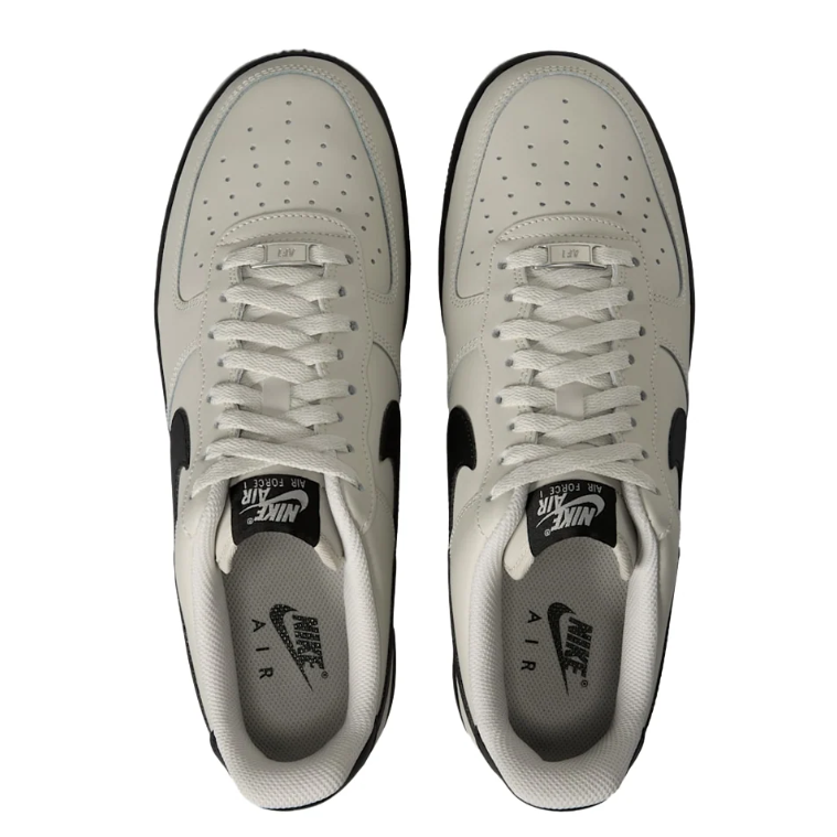 Nike Air Force 1 Low Sneakers - Light Gray and Black Sole