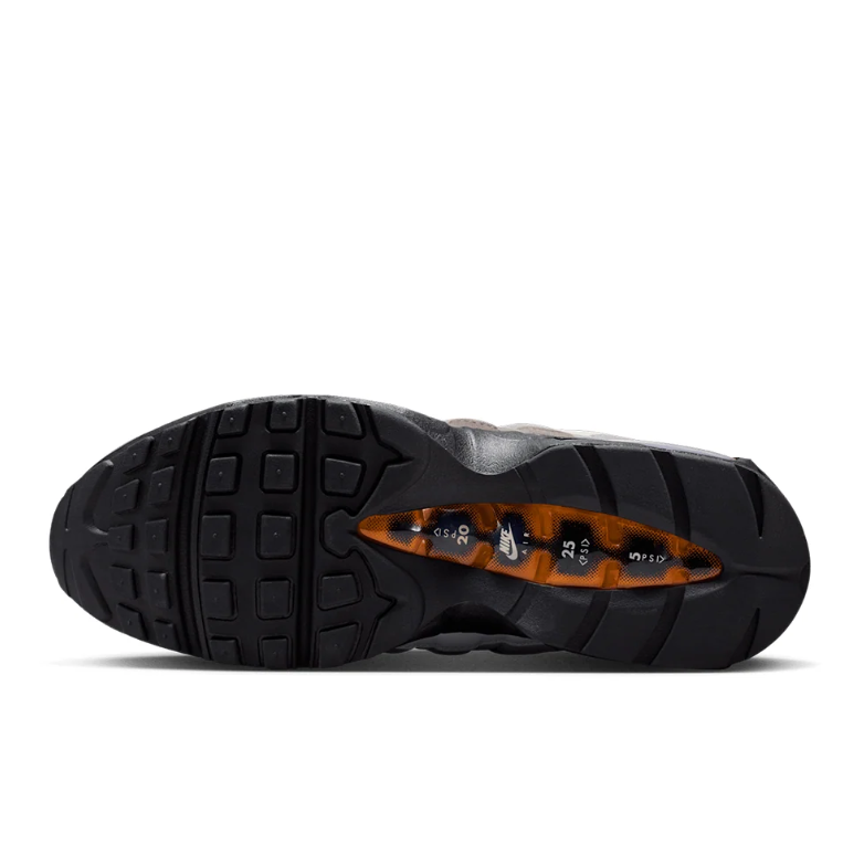 Nike Air Max 95 Sneakers - Gray and Black with Mismatched Neon Accents