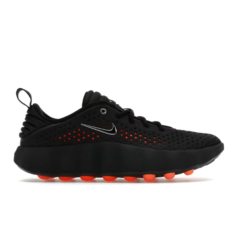 Nike Sneakers - Black with Orange Outsole Pods and Silver Swoosh