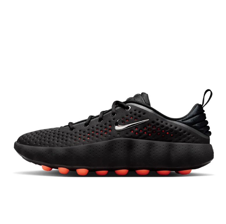 Nike Sneakers - Black with Orange Outsole Pods and Silver Swoosh