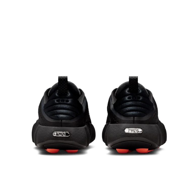 Nike Sneakers - Black with Orange Outsole Pods and Silver Swoosh