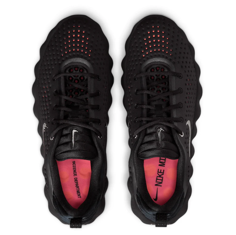 Nike Sneakers - Black with Orange Outsole Pods and Silver Swoosh