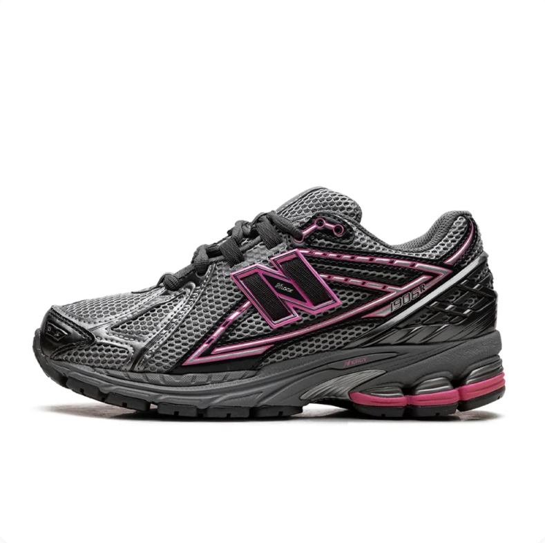 New Balance 1906R Sneakers - Gray and Black with Pink Accents