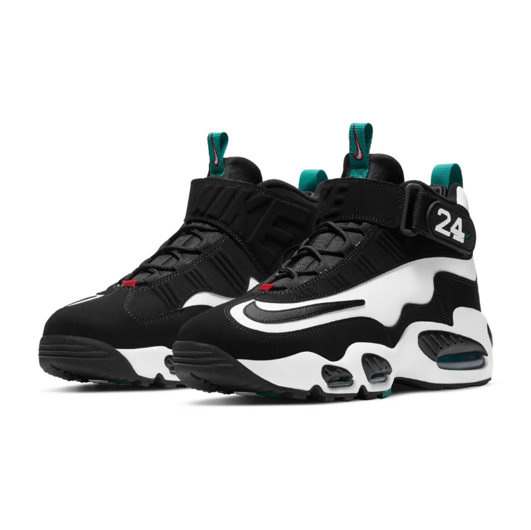 Nike Air Griffey Max 1 Sneakers - Black and White with Teal Accents