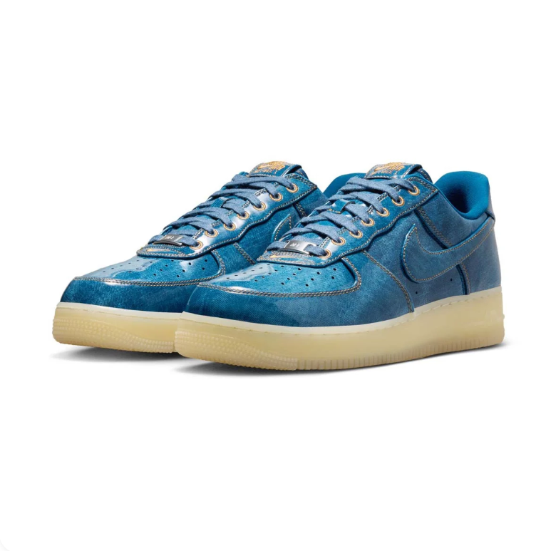 Nike Air Force 1 Low Sneakers - Washed Blue and Translucent Cream Sole