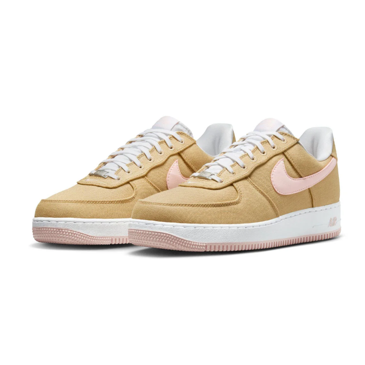 Nike Air Force 1 Low Sneakers - Tan and Pale Pink