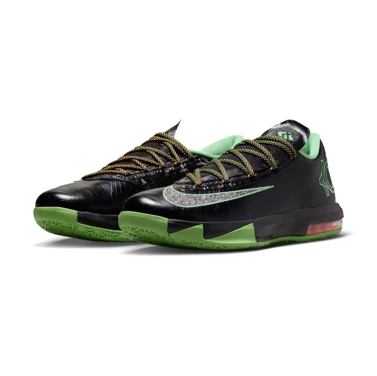 Nike KD Sneakers - Black and Green with Silver Swoosh